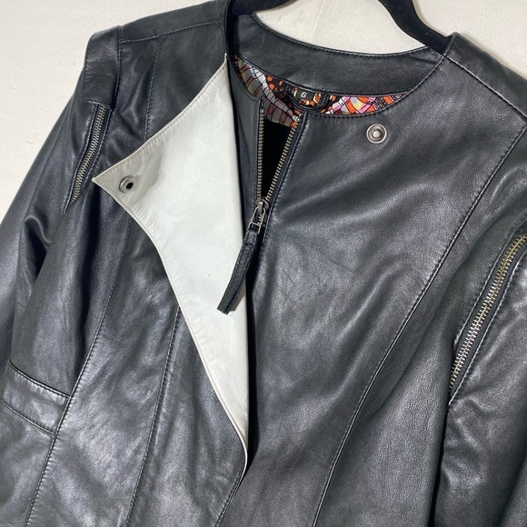 Bano eeMee Black Genuine Leather Jacket 6 - Picture 8 of 15
